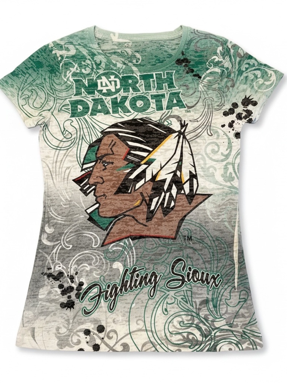 Blue 84 University North Dakota Fighting Sioux Graphic Tee - Vintage Size L EUC